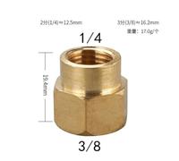 NIWPPKIMX 1 pièce en laiton 1/8 1/4 3/8 1/2 3/4 femelle à mâle fileté hexagonal réducteur de douille raccord de tuyau en cuivre adaptateur de gaz d'eau connecteur de coupleur(Inner 02-03)