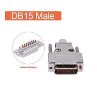 NIWPPKIMX Connecteur métallique DB15 à 2 rangées, contacteur D Sub en laiton plaqué or, prise de port à 15 broches, adaptateur femelle mâle(Male)