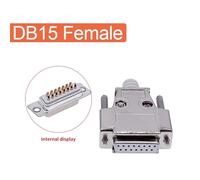 NIWPPKIMX Connecteur métallique DB15 à 2 rangées, contacteur D Sub en laiton plaqué or, prise de port à 15 broches, adaptateur femelle mâle(Female)