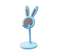 Niwugady Support de téléphone portable, mignon, en forme de lapin, support universel pour smartphone, hauteur réglable, support de bureau pour écran, téléphones portables, bleu