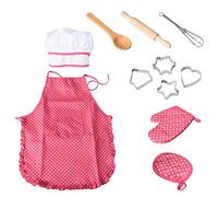 NIWWIN Chef Set Kids Tabliers, 11 Pcs Enfants Cuisine Cuisson Étanche pour Le Cadeau De La Fille