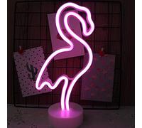 NIWWIN Enseigne lumineuse au néon LED décoration murale veilleuse USB/néon à piles pour noël anniversaire cadeau fête enfants salon décoration de mariage (Flamant)