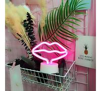 NIWWIN Enseigne lumineuse au néon LED décoration murale veilleuse USB/néon à piles pour noël anniversaire cadeau fête enfants salon décoration de mariage (lèvre)