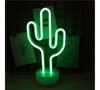 NIWWIN Enseigne lumineuse au néon LED décoration murale veilleuse USB/néon à piles pour noël anniversaire cadeau fête enfants salon décoration de mariage (Cactus)