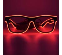 NIWWIN LED Lunettes de fête, lunettes LED cyberpunk, lunettes néon à fil flexible, pour discothèques, Noël, fêtes, cadeaux, costumes d'Halloween, cosplay. (1, Rouge)