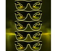 NIWWIN LED Lunettes de fête, lunettes LED cyberpunk, lunettes néon à fil flexible, pour discothèques, Noël, fêtes, cadeaux, costumes d'Halloween, cosplay. (5, Blanc)