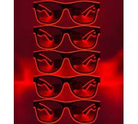 NIWWIN LED Lunettes de fête, lunettes LED cyberpunk, lunettes néon à fil flexible, pour discothèques, Noël, fêtes, cadeaux, costumes d'Halloween, cosplay. (5, Rouge)