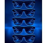 NIWWIN LED Lunettes de fête, lunettes LED cyberpunk, lunettes néon à fil flexible, pour discothèques, Noël, fêtes, cadeaux, costumes d'Halloween, cosplay. (5, Bleu)