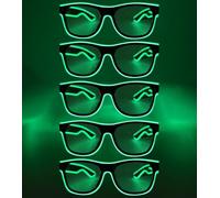 NIWWIN LED Lunettes de fête, lunettes LED cyberpunk, lunettes néon à fil flexible, pour discothèques, Noël, fêtes, cadeaux, costumes d'Halloween, cosplay. (5, Vert)