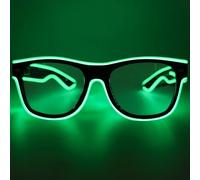 NIWWIN LED Lunettes de fête, lunettes LED cyberpunk, lunettes néon à fil flexible, pour discothèques, Noël, fêtes, cadeaux, costumes d'Halloween, cosplay. (1, Vert)