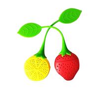 NIWWIN Lot de 2 infuseurs à thé en silicone réutilisables en forme de citron et de fraise, idéal pour les feuilles en vrac, les herbes et les thés verts, cadeau pour les amateurs de thé
