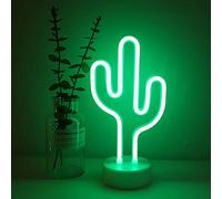 NIWWIN Lumière néon en forme de cactus, panneaux néon LED, lampe de table décorative, alimentée par 3 AA/USB. Éclairage d'ambiance dans la chambre à coucher, décoration de chambre d'enfant, décoration