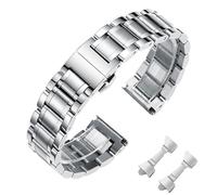 Nixiamy Bracelet de montre de rechange universel en acier inoxydable pour homme et femme avec extrémité droite et incurvée, 6 tailles (14 mm-24 mm), 4 couleurs (or, argent, noir, doré/argent,