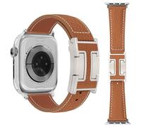 Nixiamy Lychee - Bracelets en cuir compatibles avec Apple Watch Ultra 49 mm, 46 mm, 45 mm, 44 mm, 42 mm, 41 mm, 38 mm, bracelet de montre magnétique en cuir pour homme et femme iWatch Ultra/SE/Ultra 2