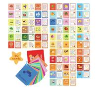 Nixiara Cartes Flash Éducatives - Cartes Flash sur Le Thème La Nourriture pour Tout-Petit 50 Pièces - Activités De Jeu D'éducation Double Face pour Bébé Girl Girl Scolaire Classe Homeschool