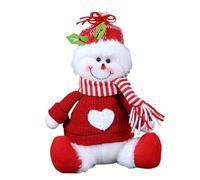 Nixiara Décoration en peluche bonhomme de neige - Décoration assise de Noël | Figurine bonhomme de neige de vacances | Pour les vacances, le bureau, la maison, étagère de bureau intérieure, cheminée