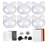 Nixiara Kit de fabrication de masque de chat - 18 x / ensemble Arts Crafts Creative Funny, accessoires de fête cosplay | Kit de masque d'animaux en fourrure - Kit de masque de chat vierge