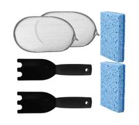 Nixiara Kit de Nettoyage pour Grill,Accessoires de Nettoyage Barbecue avec Éponges | Grattoir À Gril - pour Cuisine fêtes Rassemblement Camping terrasse Jardin extérieur Plein air et Loisirs