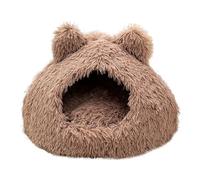 Nixiara Lit chauffant pour chat | Maison de souple semi-fermée - Lit rond pour chat avec capot pour l'intérieur - pour animaux de compagnie parents hiver intérieur maison salon chambre étude