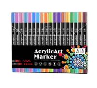 Nixiara Marqueurs créatifs pour tissu - Marqueurs pinceaux acryliques pour peinture - Marqueurs colorés à double pointe en plusieurs couleurs - Marqueurs acryliques colorés pour peinture sur roche