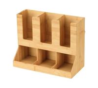 Nixiara Organiseur de bar à café - Organiseur de rangement pour condiments et tasses à café | Support à condiments en bois, récipient de rangement pour capsules de bureau, couvercle pour sachets de