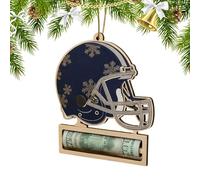 Nixiara Pendentif porte-monnaie forme de casque de football, accessoire de fête créatif bois forme de casque de Noël, ornement, pour sapin de Noël, Halloween, maison, Nouvel An,