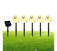 Nixiara Pieu Lumineux Halloween,5 Pièces Lumières de Piquet Fantôme Solaires | Décoration d'Éclairage Fantôme Halloween Étanche,pour Allée Arrière-Cour Cimetière Porche Entrée Pelouse Chemin