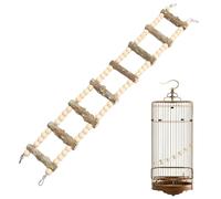 Nixiara Pont d'escalier de cage d'oiseaux, pont à l'échelle perruche,Escalier en bois pour oiseaux | Les tourtereaux fringues mâchant des jouets perches permanentes debout au repos