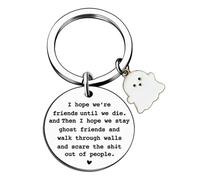 Nixiara Porte-clés fantôme | Porte-clés d'Halloween, Lettre fantôme mignon, cadeaux d'amitié à distance pour femmes, amis, anniversaire drôle, Noël