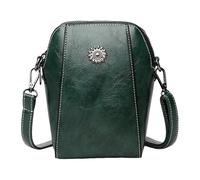 Nixiara Portefeuille vertical en cuir pour téléphone portable | Mini poche verticale pour téléphone portable, pour argent, lunettes, clés, passeport, travail, rendez-vous, shopping, voyage, vert foncé