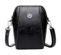 Nixiara Portefeuille vertical en cuir pour téléphone portable | Mini poche verticale pour téléphone portable, pour argent, lunettes, clés, passeport, travail, rendez-vous, shopping, voyage, Noir