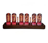 Nixie - Horloge à tubes - Horloge numérique LED Glow avec modes dynamiques, éclairage d'ambiance RVB, alimentation USB-C, idéale pour la décoration de la maison et de la chambre à coucher
