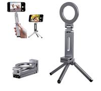 Nixive Support magnétique pour téléphone, mini trépied PRO 2.0, rotation à 360°, antidérapant et antidérapant, prise sécurisée, support magnétique de voyage solide universel (gris)