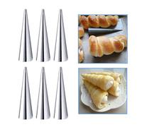 NIXNUT Lot de 6 moules en forme de corne de crème pour croissants, canolis coniques en acier inoxydable, outil de cuisson du pain