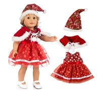 NIXNUT Vêtements de poupée de Noël, robe, manteau d'hiver pour poupée American Girl de 45,7 cm avec chapeau, motif flocons de neige