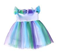 NIXNUT Vêtements de Poupée Robe de Princesse Longue avec Maille Colorée pour Poupée American Girl 18 Pouces