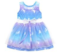 NIXNUT Vêtements de Poupée Robe Longue avec Nœud en Maille Dégradé de Couleurs pour Poupée American Girl 18 Pouces
