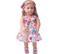 NIXNUT Vêtements de Poupée Robe Longue Fleurie avec Nœud Tenue d'Eté pour Poupée American Girl 18 Pouces