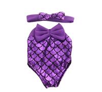 NIXNUT Vêtements de Poupée Tenue d'Eté Maillot de Bain avec Bandeau et Nœud pour Poupée American Girl 18 Pouces avec Motif Ecailles de Poisson