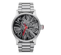 Nixon A135-3625-00 Montre analogique à Quartz pour Homme avec Bracelet en Acier Inoxydable, Argent/Noir, Bracelet