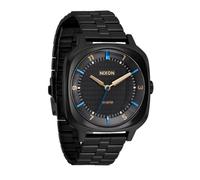 NIXON Fremont 40 A1444-100m Montre analogique étanche pour homme (cadran de 40 mm, bracelet conique à 3 maillons en acier inoxydable de 20 à 18 mm), Noir/multicolore, Fremont 40
