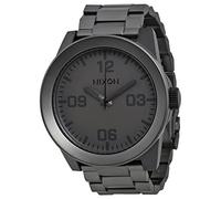 NIXON Montre Homme Quartz- Affichage Analogique Bracelet Acier Inoxydable Noir et Cadran Noir A346-1062-00
