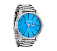 Nixon Sentry SS A356 - Montre analogique Classique pour Homme résistante à l'eau jusqu'à 100 m (Cadran de 42 mm, Bracelet en Acier Inoxydable de 23 mm-20 mm), Argenté/Bleu Byron ombré, Mens Standard