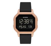 NIXON Siren SS A1211 - Black/Rose Gold - 100m Water Resistant Women's Digital Sport Watch (36mm Watch Face, 18mm-16mm Silicone Band)