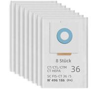 NIXOOT Lot de 8 sacs à poussière 496186 pour Festool SELFCLEAN CT 36 / CTM 36 E/CTL 36 E CLEANTEC Series VR d'aspiration, sac filtrant grande capacité, extracteur de poussière, pièces de rechange