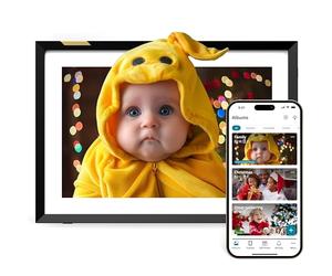 Nixplay 10,1 Pouces Cadre Photo numérique Intelligent WiFi écran Tactile (W10P), Classic Mat Noir, Partagez instantanément des Clips vidéo et Photos par e-Mail ou Via l'application Mobile