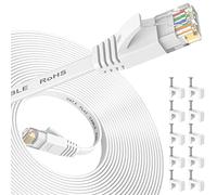 Nixsto Câble Ethernet 10m, Cat 6 Cable réseau, Internet haut débit avec connecteur testeur rj45 pour modem routeur swtich, compatible en amont avec le Cable Ethernet Cat 7/Cat 8-Blanc