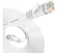 Nixsto Câble Ethernet 5m, RJ45 Cat 6 Cable réseau, Cable Internet haut débit avec connecteur testeur rj45 pour modem routeur swtich, compatible en amont avec le Cable Ethernet Cat 7/Cat 8-Blanc