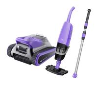 Niya Sonar 30 Robot Nettoyeur de Piscine sans Fil par à Toutes Les Piscines jusqu'à 10m et Aspirateur Rechargeable à Main Niya AquaSweep S1 avec Manche télescopique, Nettoyage combiné pour Piscine