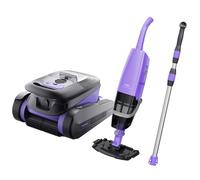 Niya Sonar 50 Robot Nettoyeur de Piscine sans Fil par à Toutes Les Piscines jusqu'à 12m et Aspirateur Rechargeable à Main Niya AquaSweep S1 avec Manche télescopique, Nettoyage combiné pour Piscine